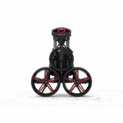 Powakaddy DLX-Lite FF Push Trolley -Golf Pro Deals Store DLX LITE FF GUNMETAL RED FOLDED BACK 510x510 1