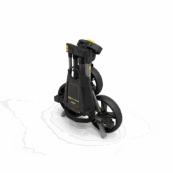 Powakaddy DLX-Lite FF Push Trolley -Golf Pro Deals Store DLX LITE FF GUNMETAL YELLOW FOLDED ANGLED 510x510 1