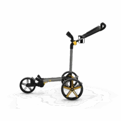 Powakaddy DLX-Lite FF Push Trolley -Golf Pro Deals Store DLX LITE FF GUNMETAL YELLOW OPEN SIDE 510x510 1