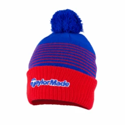 TaylorMade Golf Bobble Beanie Hat -Golf Pro Deals Store N7792101 TM Bobble Beanie Red Royal White 510x510 1