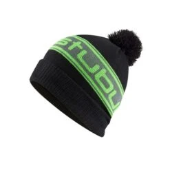 Stuburt Bobble Beanie Hat -Golf Pro Deals Store SBHAT1016 BLACK GREEN 510x510 1