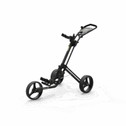 PowaKaddy Twinline 5 Push Golf Trolley -Golf Pro Deals Store TL5 YELLOW MATT BLACK ANGLED SIDE 1 510x510 1