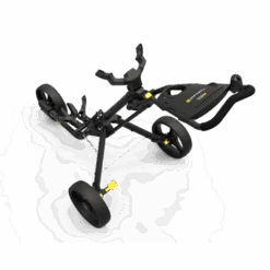 PowaKaddy Twinline 5 Push Golf Trolley -Golf Pro Deals Store TL5 YELLOW MATT BLACK TOP VIEW 1 510x510 1